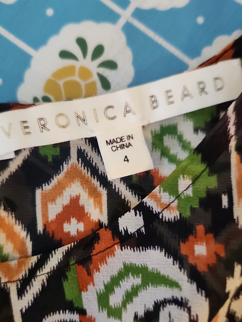 Veronica Beard Cabo Silk Peplum top Blouse Size 4 Fall Colors - Picture 5 of 8